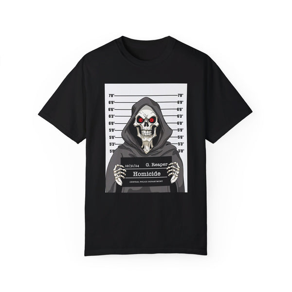 Comfort Colors® Grim Reaper Mug Shot Funny T-Shirt