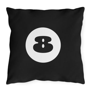 black 8 ball pillow outdoor decor game room