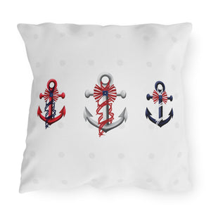 throw pillow with 'July 4th Nautical Outdoor Indoor Accent' design