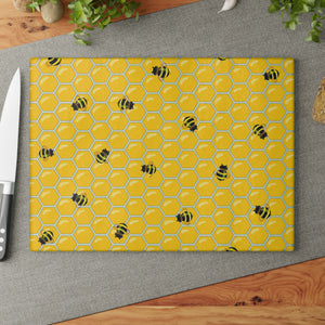 Bumble Bees Cooking Gifts Yellow Glass home decor item