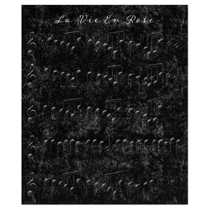 La Vie En Rose Sheet Music Shimmering Black Throw Blanket
