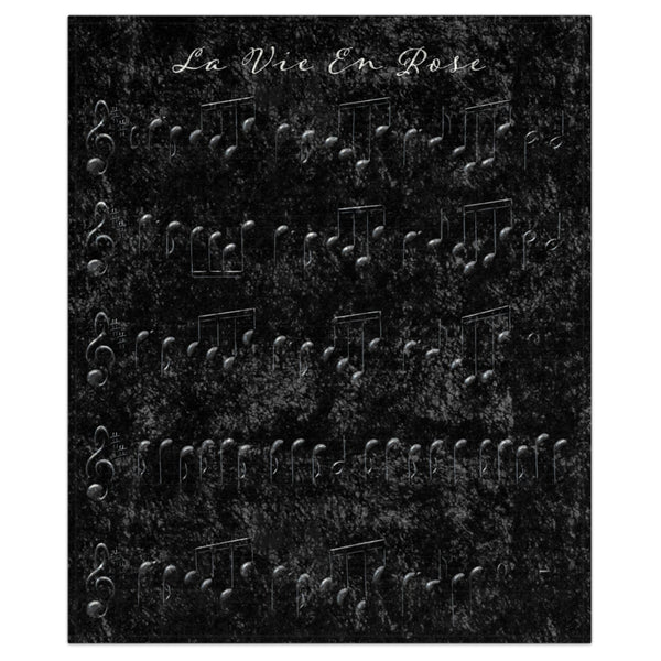 La Vie En Rose Sheet Music Shimmering Black Throw Blanket