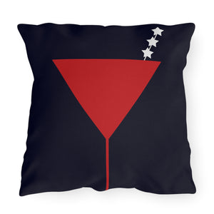 throw pillow with 'Patriotic Martini Reversible Outdoor Indoor' design