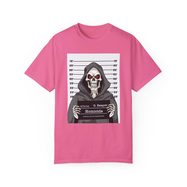 Comfort Colors® Grim Reaper Mug Shot Funny T-Shirt