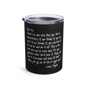 mug with 'Tequila Love Letter Sarcastic Funny Insulated Travel 10oz' graphic on a white background