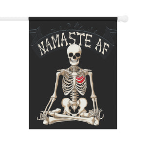 Namaste AF Skeleton Halloween Yard Flag