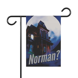 Garden flag with 'Norman Bates Psycho Bates Motel Halloween' design