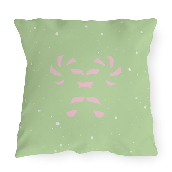 Pastel Candy Cane Snow Christmas Throw Pillow