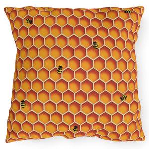 Honeycomb Bees Indoor Outdoor Accent Pillow Spring Patio Decor
