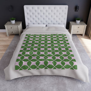Lilac & Green Art Deco Decorative Throw Blanket