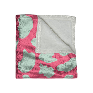 Pink & Mint Green Animal Print Decorative Throw Blanket