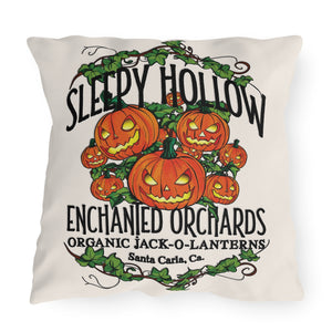 throw pillow with 'Sleepy Hollow Orchards' design