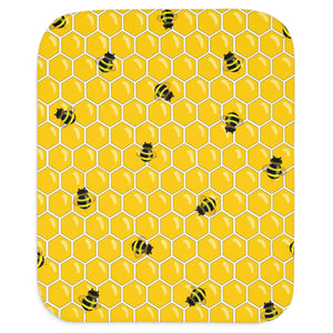 Soft sherpa blanket with 'Honey Bee Print | Newborn Gift' design