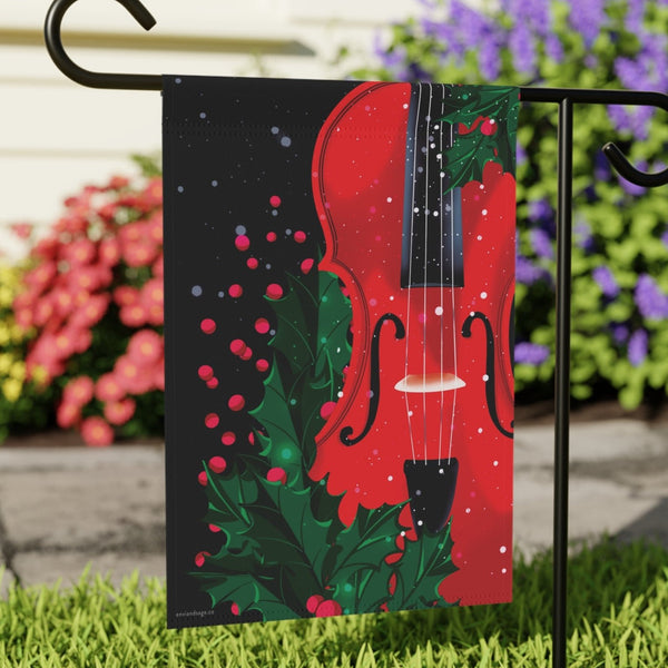 Christmas Yard Flag – Durable Outdoor Violin Design