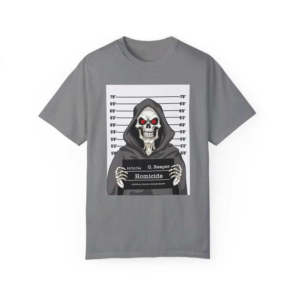 Comfort Colors® Grim Reaper Mug Shot Funny T-Shirt