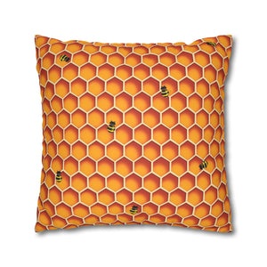 throw pillow with 'Honeycomb Bees Spring Accent Cover' design