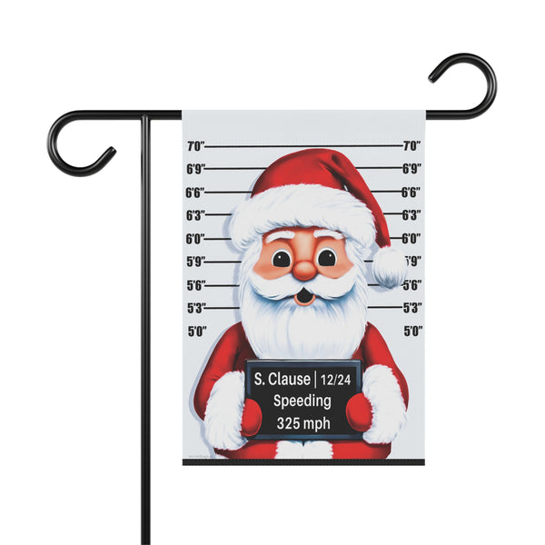 Funny Christmas Flag Santa Mug Shot Outdoor Yard Holiday Decor