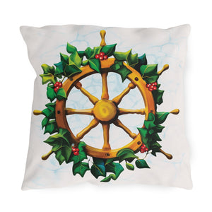 throw pillow with 'Coastal Christmas Outdoor Nautical Christmas Decor' design