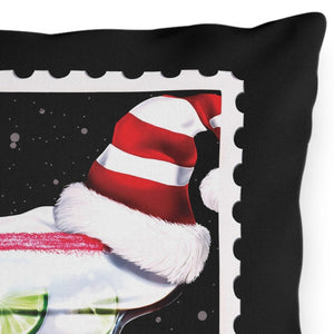 throw pillow with 'Merry Margarita Holiday Decor' design