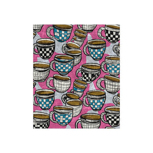 Whimsical Coffee Lovers Gift Throw Blanket