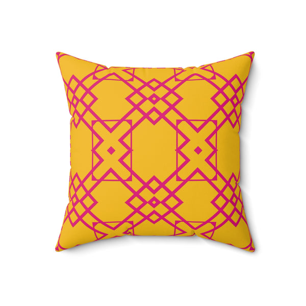 Yellow & Pink Geometric Throw Pillow