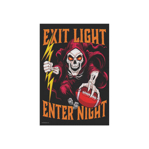 Garden flag with 'Virginia Tech Sandman Skeleton Football' design