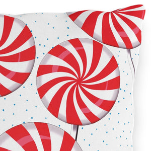 throw pillow with 'Candy Cane Reversible Christmas' design