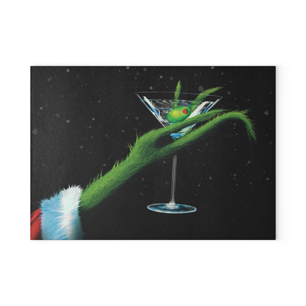 The Martini Grinch Christmas Cutting Board