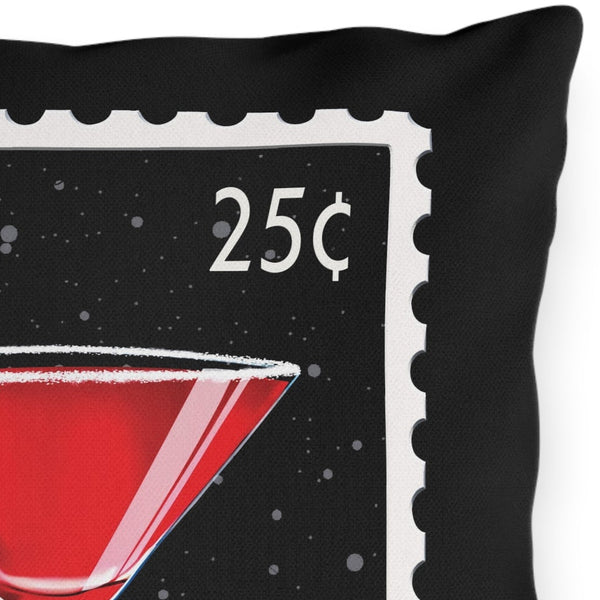 Merry Martini Indoor Outdoor Christmas Throw Pillow