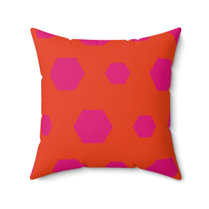 throw pillow with 'Pink & Orange Reversible' design