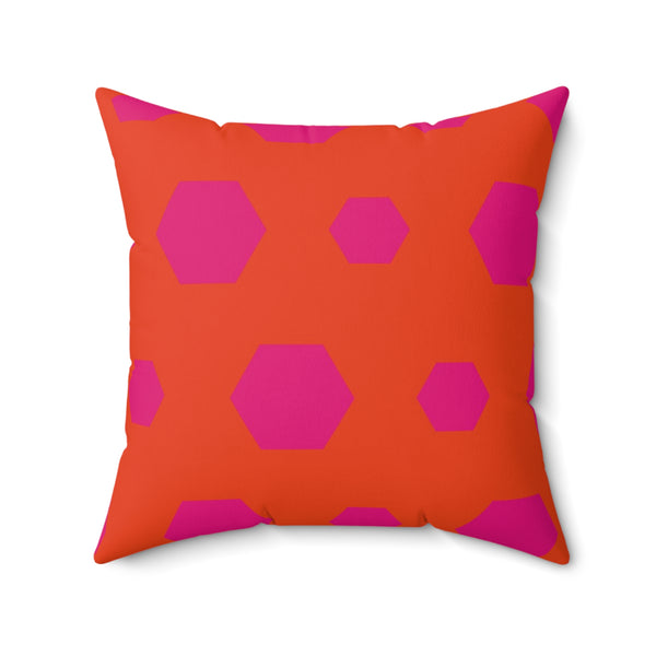 Pink & Orange Reversible Throw Pillow