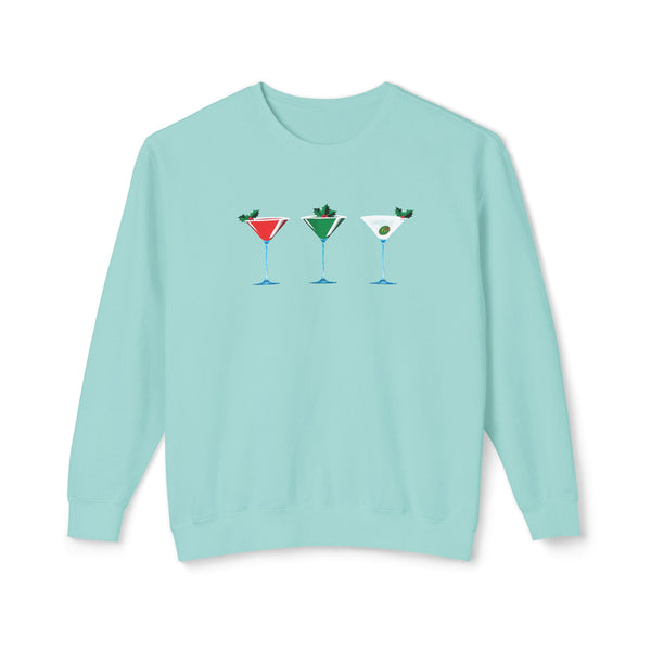 Christmas Martini Sweatshirt Soft Cotton, Relaxed Fit