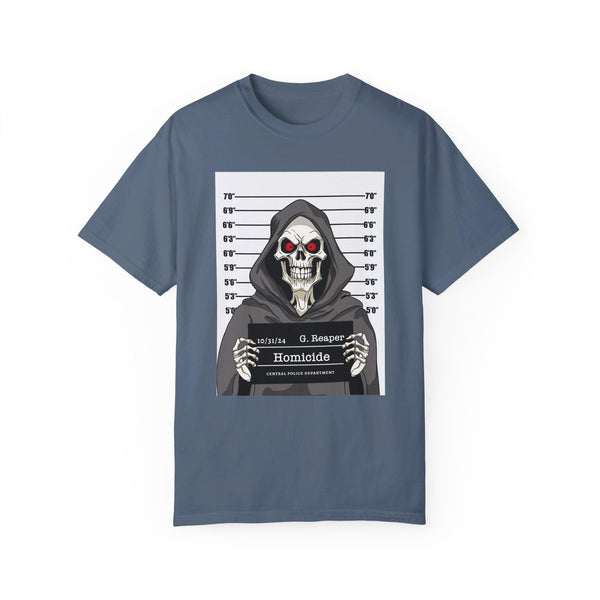 Comfort Colors® Grim Reaper Mug Shot Funny T-Shirt