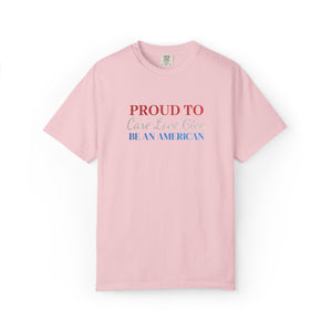 Embroidered Proud American Patriotic Comfort Colors® T-Shirt