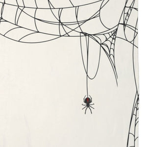 Spiderweb White Halloween Chic Sherpa Throw Blanket