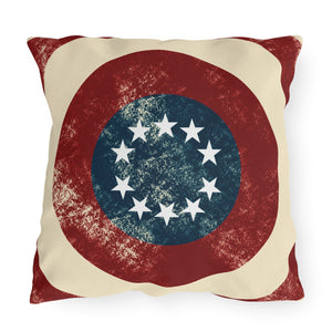 Vintage American Flag Patriotic Outdoor Indoor Throw Pillow