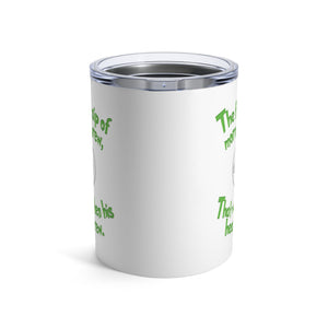 mug with 'Grinch Heart Grows Funny Christmas Insulated Travel 10oz' graphic on a white background
