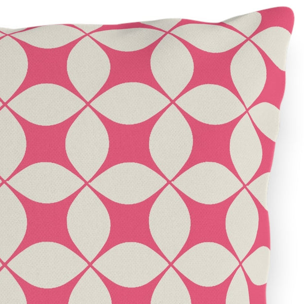 Pink & Ivory Art Decor Indoor Outdoor Throw Pillow