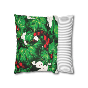 throw pillow with 'Holiday Ivy Cover Cozy Holiday Decor' design