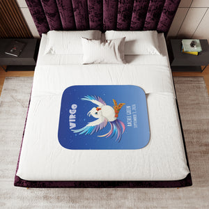 Personalized Virgo Zodiac Soft Sherpa Baby Blanket | Custom Gift