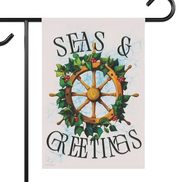 seasons greetings nautical christmas flag