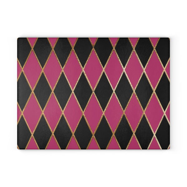 Pink and Black Diamond Modern Kitchen Cutting Board