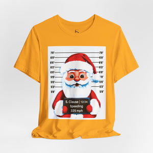 Arrested Santa Mug Shot Funny Christmas T-Shirt