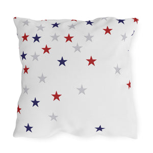 throw pillow with 'Patriotic Stars American Chic Accent' design
