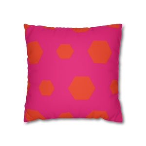 throw pillow with 'Pink & Orange Reversible Cover' design