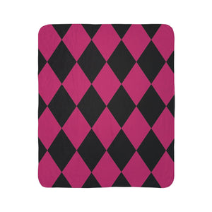 Pink and Black Diamond Soft Sherpa Throw