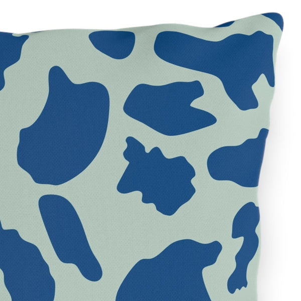 Blue Animal Print Outdoor Indoor Throw Pillow