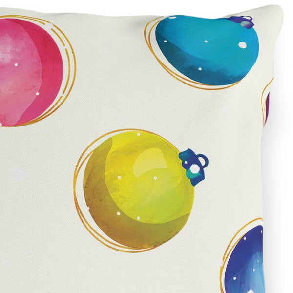 Pastel Ornaments Indoor Outdoor Christmas Pillow
