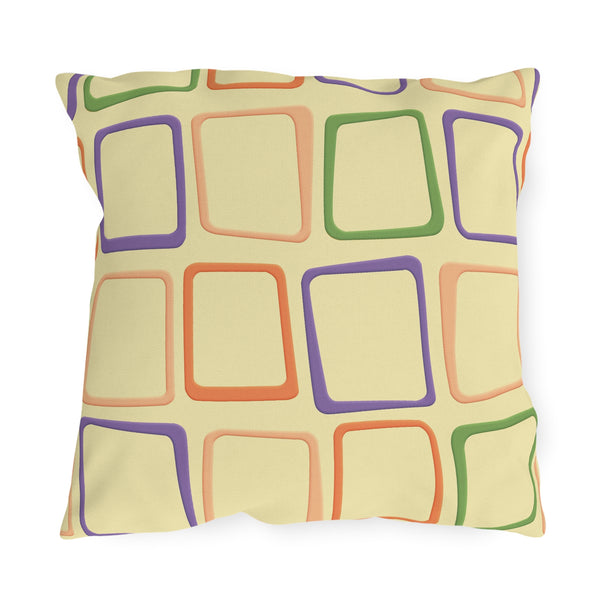 Mid-Century Modern Yellow Indoor Outdoor Throw Pillow