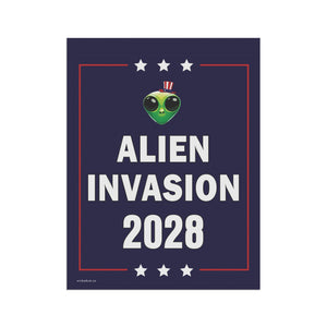 Alien Invasion 2028 Funny Election Flag